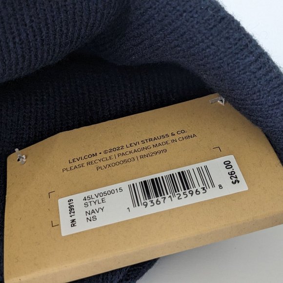 Men's Levi's® Knit Cuffed All Season Beanie - Navy - Picture 6 of 15